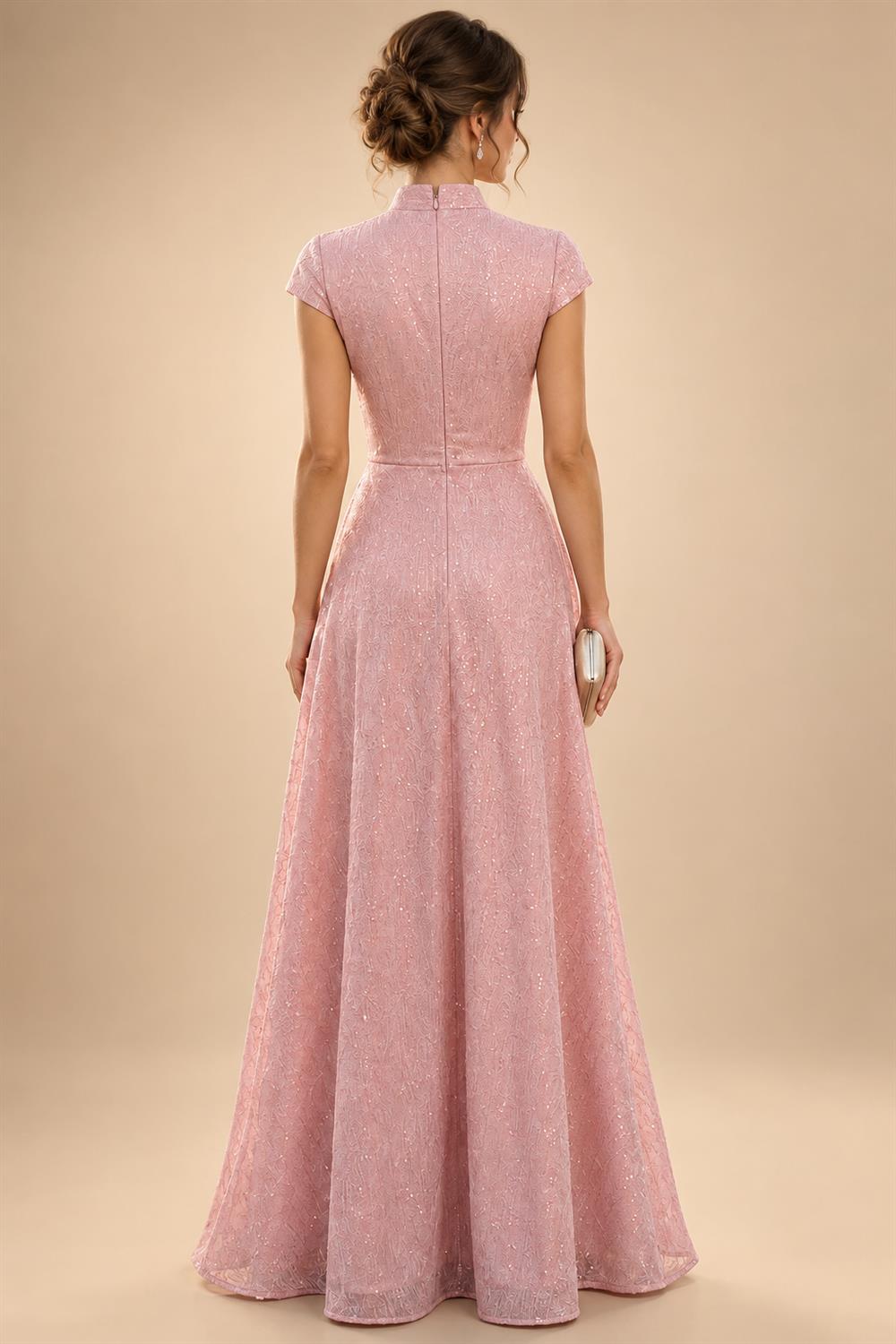 A-Line/Princess V-Neck Chiffon Floor-Length Mother of the Bride & Groom Dresses with Lace Appliques & Ruched Waist (SHI22501678)