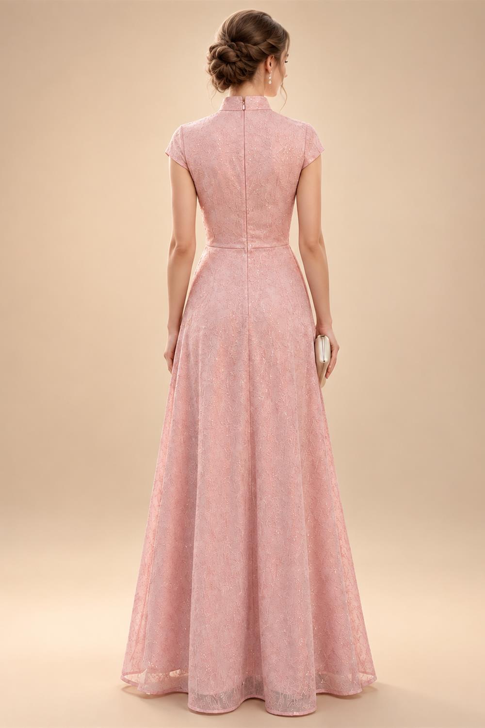Sheath Satin 3/4 Sleeves Maxi Mother of the Bride & Groom Dresses with Chiffon Cape (SHI22500709)