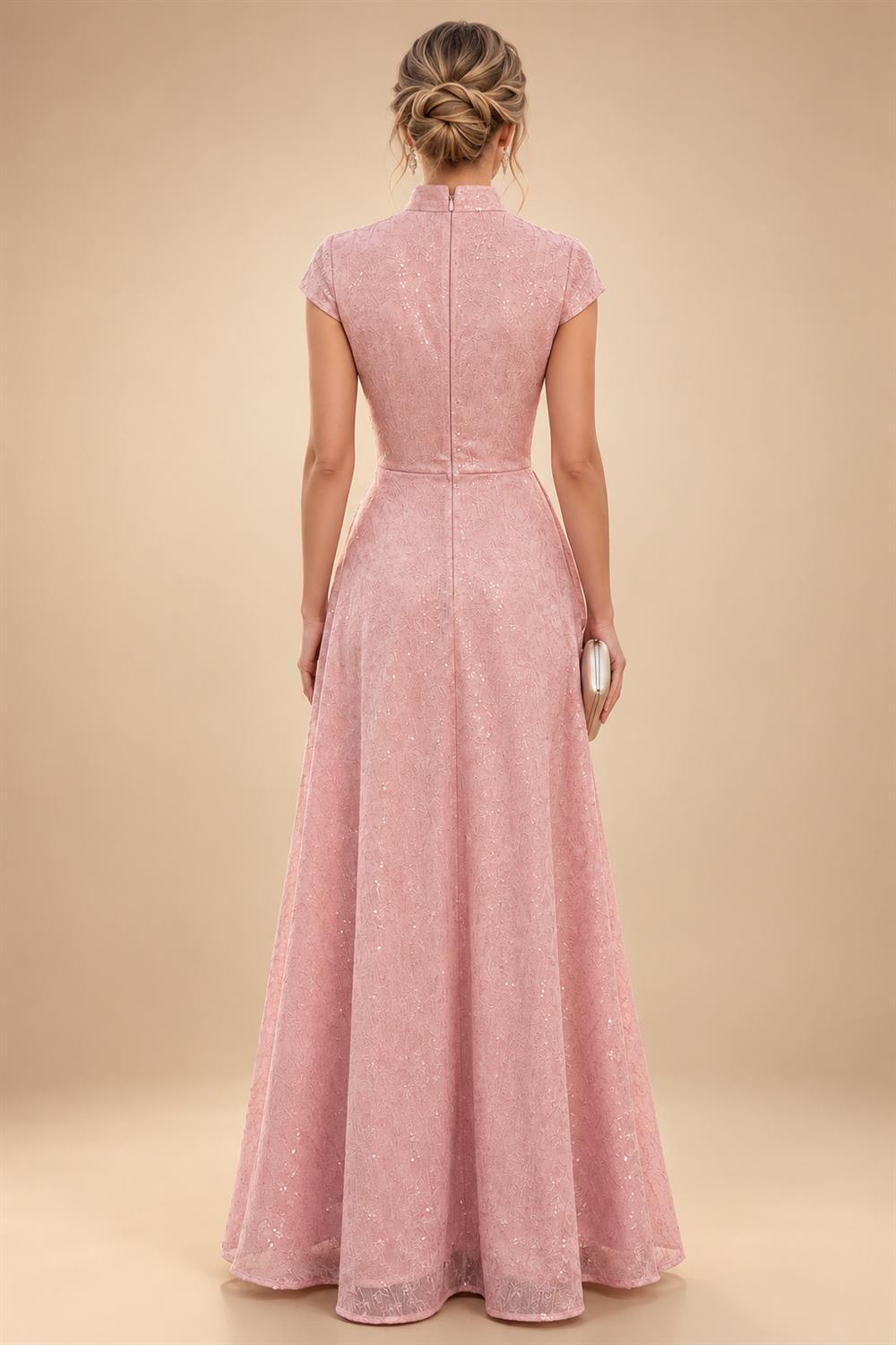 Chiffon A-Line/Princess Scoop Neck Short Mother of the Bride & Groom Dresses Tiered (SHI22500912)