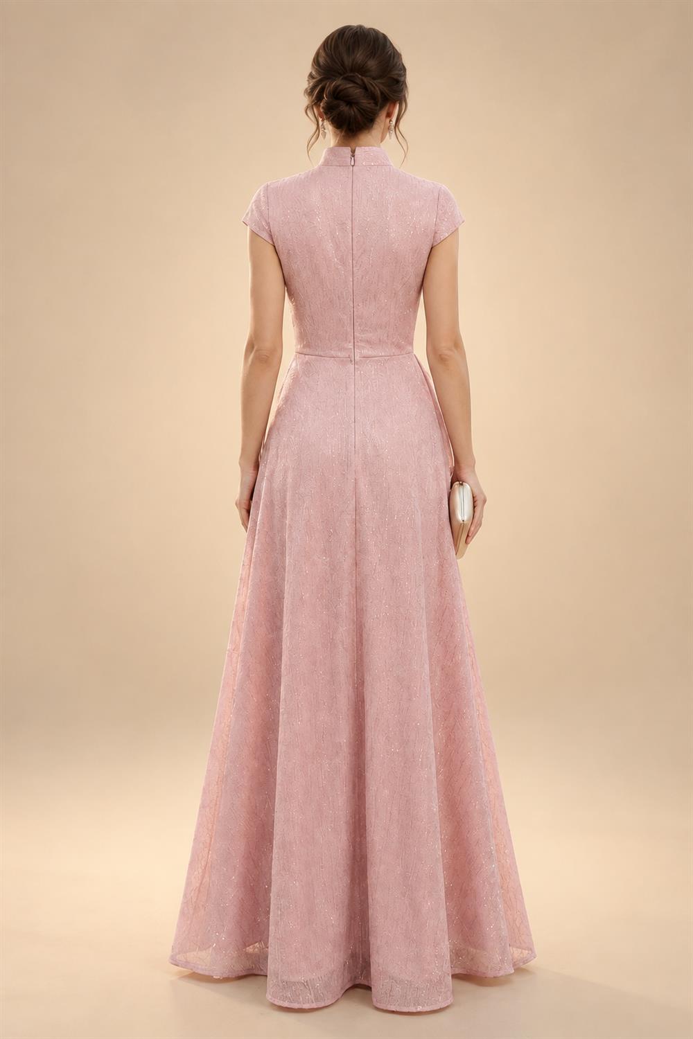 A-Line/Princess Scoop Neck Tea-Length Mother of the Bride & Groom Dresses with Ruffles & Ruched Waist (SHI22501287)