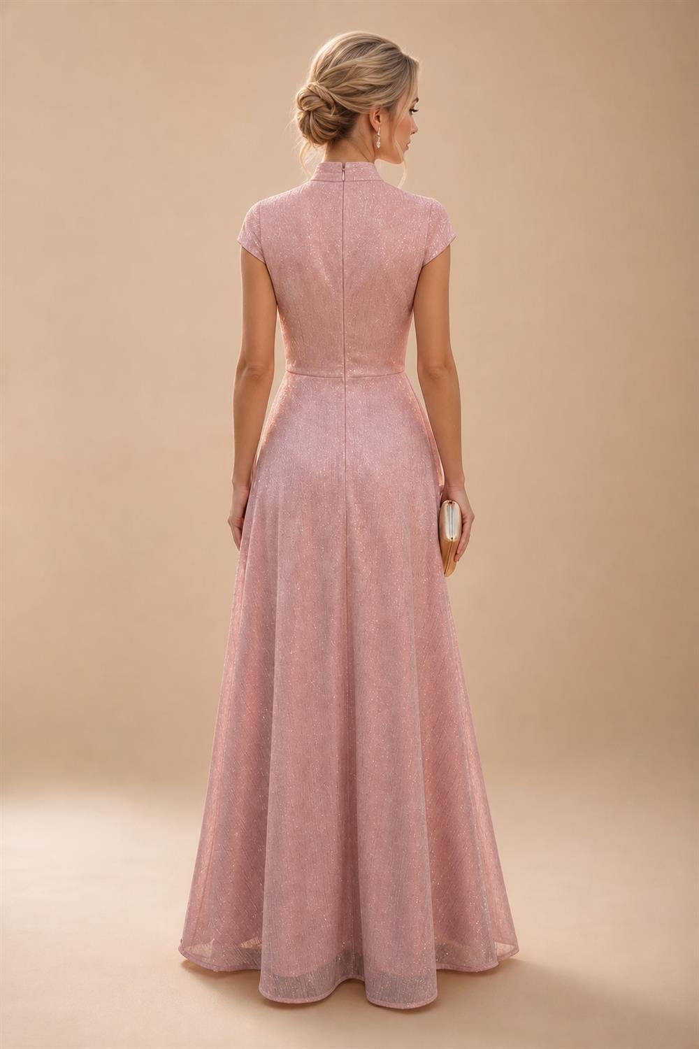 Jacquard A Line V Neck Ruffles Corset Mother of the Bride & Groom Dresses (SHI22500967)