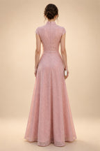 3/4 Sleeve Round Neck A-Line Midi Chiffon Mother of the Bride Dresses with Jacket (SHI22500386)