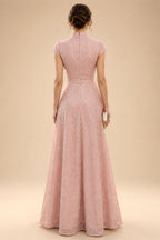 Jacquard Sheath/Column V-Neck Floor-Length Mother of the Bride & Groom Dresses with Ruched Waist (SHI22501057)