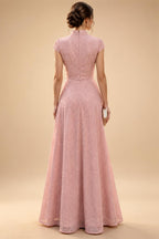 Lace Sheath/Column One Shoulder Floor-Length Mother of the Bride & Groom Dresses with Ruched Waist (SHI22500892)