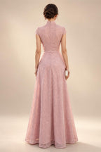 Jacquard Sheath/Column 3/4 Sleeves Floor-Length Mother of the Bride & Groom Dresses with Ruched Waist & Rhinestones (SHI22500801)
