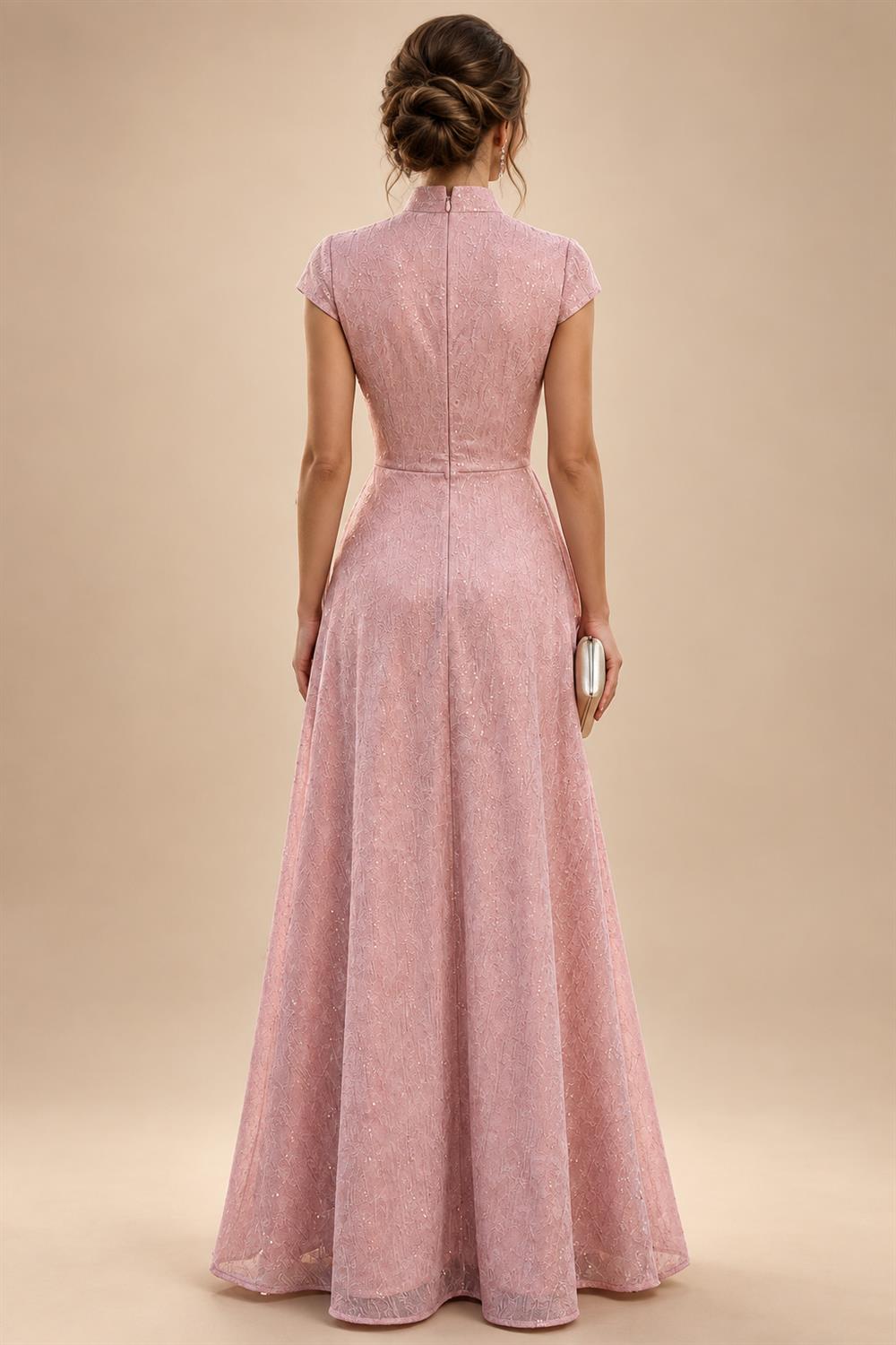 Sequin Floral A-Line/Princess V-Neck Floor-Length Mother of the Bride & Groom Dresses with 3D Flowers & Pleats (SHI22501350)