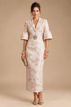 Sheath/Column One Shoulder Floral Embroidery Floor-Length Mother of the Bride & Groom Dresses with Side Draped Sash (SHI22501617)