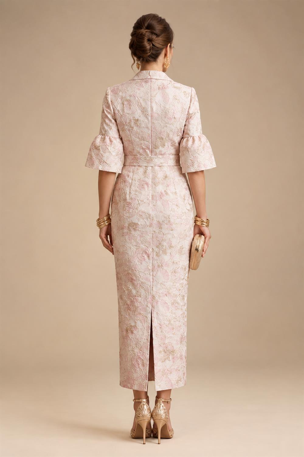 Sheath/Column V-Neck Sequin Maxi Mother of the Bride & Groom Dresses with Ruched Waist & Side Sash (SHI22501697)