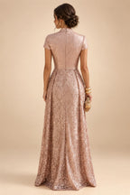 Sequin Floral Sheath Floor-Length Mother of the Bride & Groom Dresses with Satin Bodice (SHI22500925)