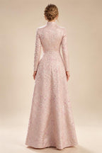 Jacquard A-Line/Princess V-Neck Floor-Length Mother of the Bride & Groom Dresses with Ruched Waist & Pockets (SHI22500984)