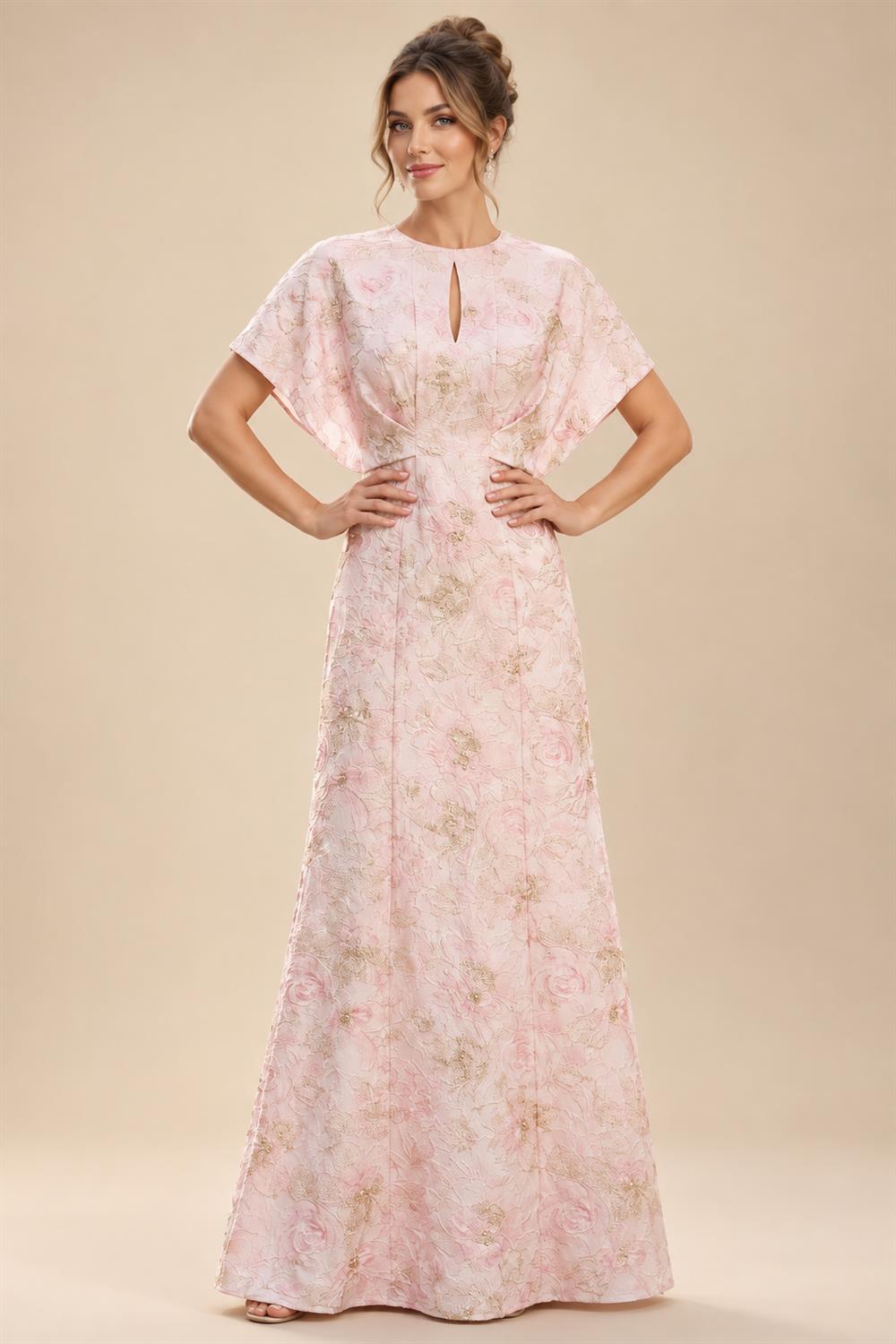 Lace V-Neck Floor-Length Mother of the Bride & Groom Dresses for Women with Ruffles (SHI22501076)