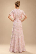 Lace V-Neck Floor-Length Mother of the Bride & Groom Dresses for Women with Ruffles (SHI22501076)