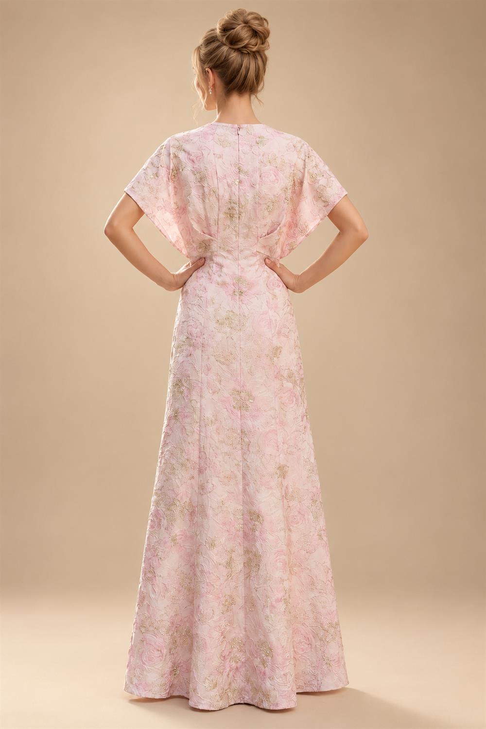Lace V-Neck Floor-Length Mother of the Bride & Groom Dresses for Women with Ruffles (SHI22501076)