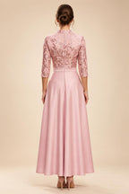 Sequin Floral A-Line/Princess V-Neck Floor-Length Mother of the Bride & Groom Dresses with 3D Flowers & Pleats (SHI22501348)