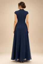 A-Line/Princess Off Shoulder Satin Floor-Length Mother of the Bride & Groom Dresses with 3D Flowers & Sweep Train (SHI22501552)