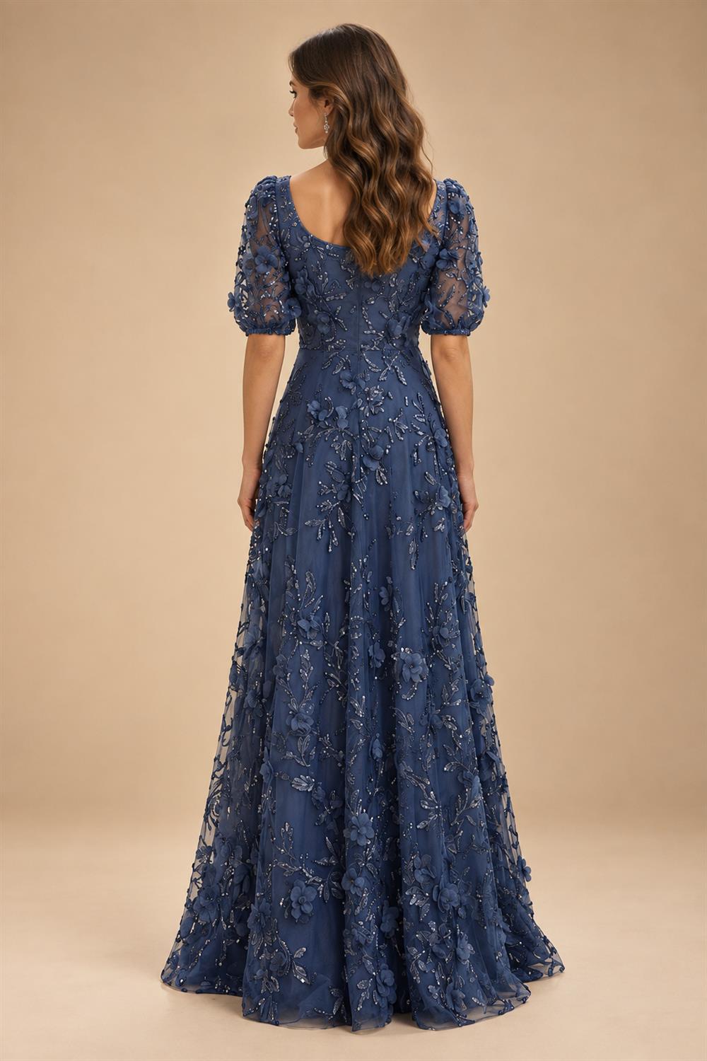 Sheath/Column Scoop Neck Satin Tea-Length Mother of the Bride & Groom Dresses with Ruched Waist & Rhinestones (SHI22501657)