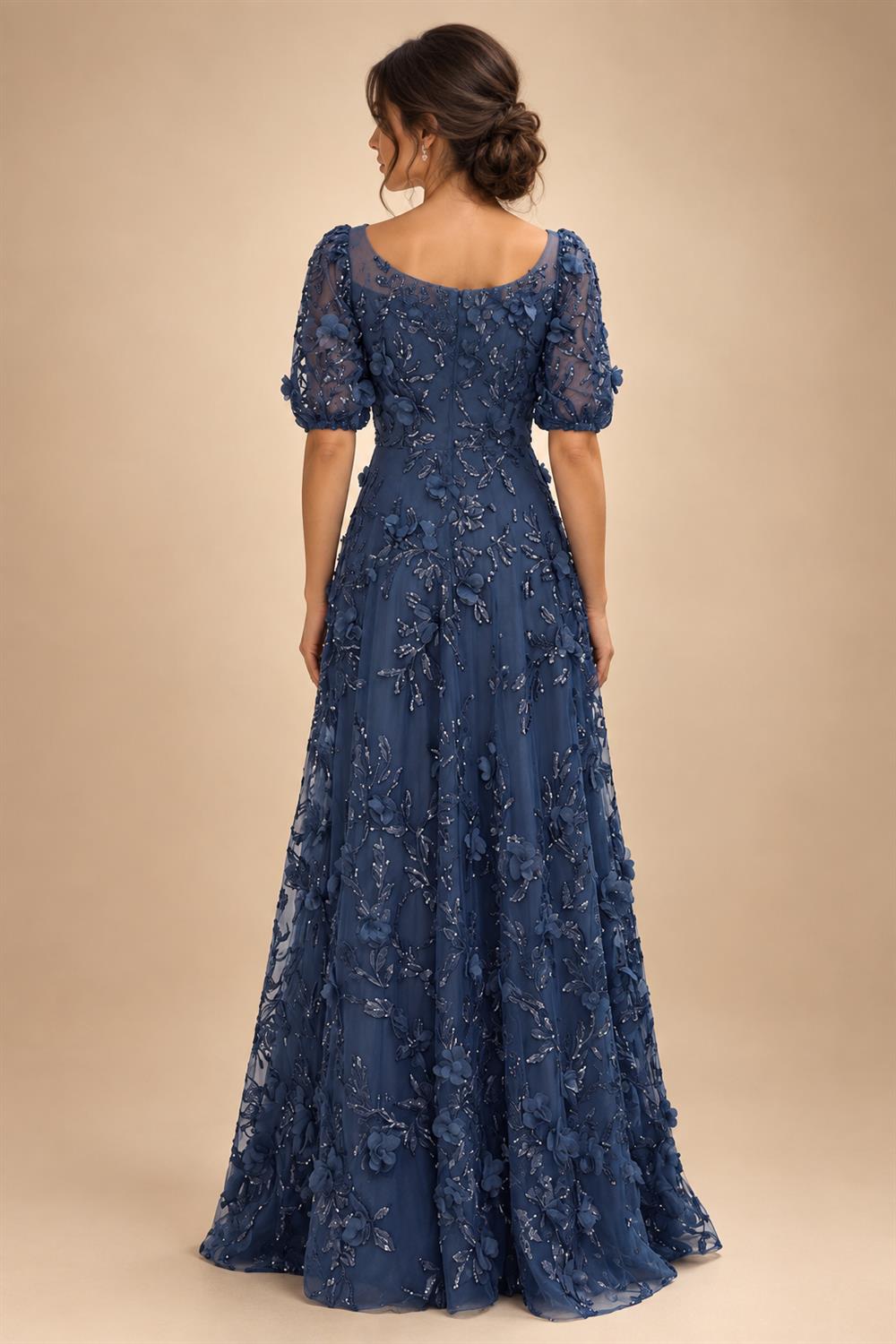 Chiffon Sheath/Column V-Neck Floor-Length Mother of the Bride & Groom Dresses with Lace Embroidery Bodice & Ruched Waist (SHI22501510)