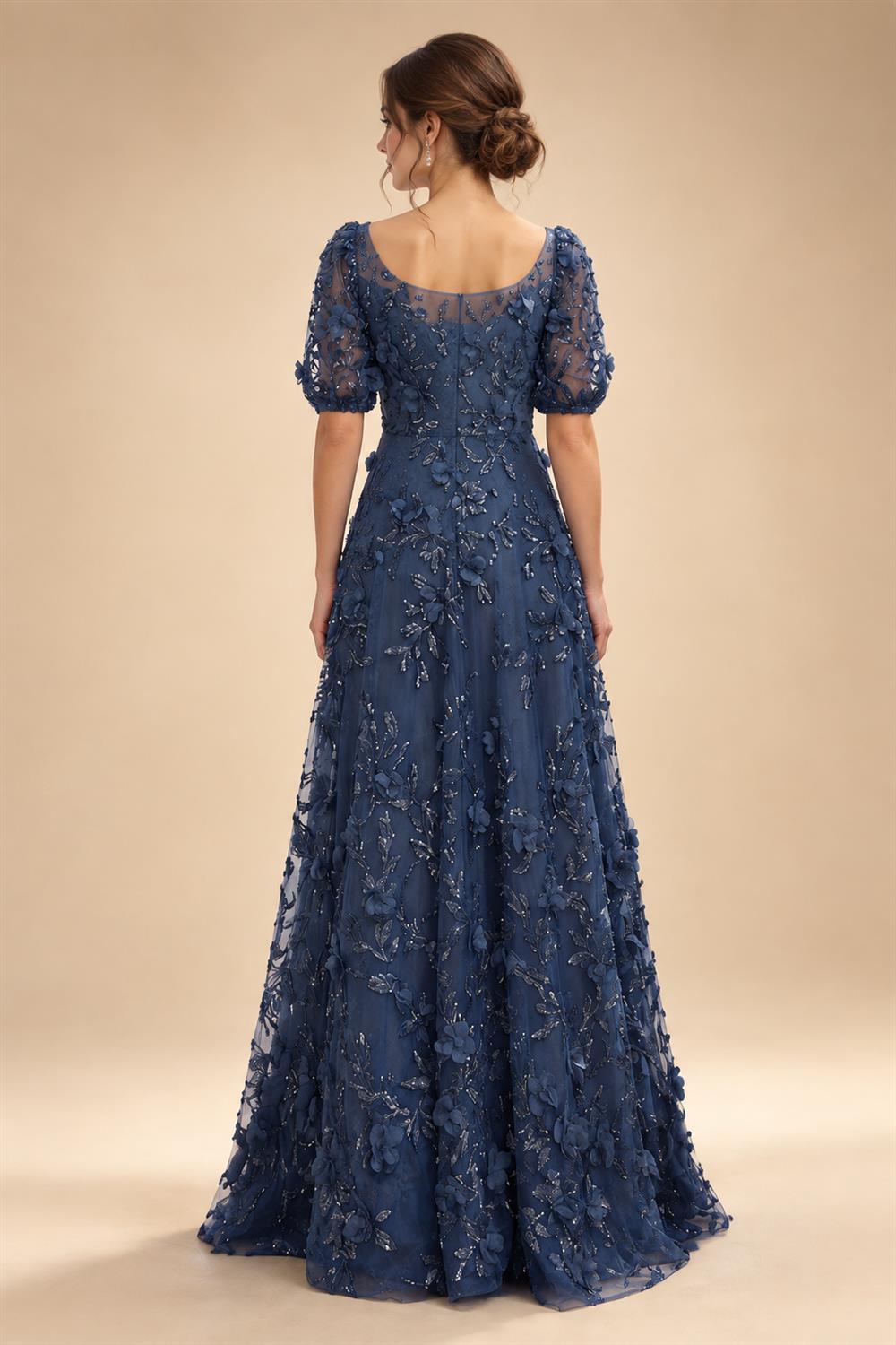 Sheath/Column Scoop Neck Chiffon Floor-Length Mother of the Bride & Groom Dresses with Lace Appliques (SHI22501639)