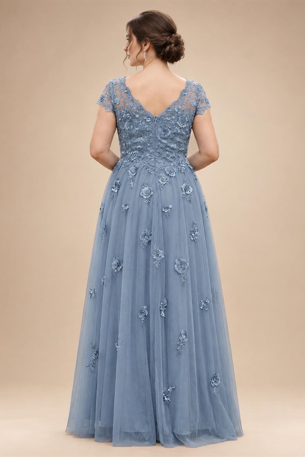 A-Line/Princess Off Shoulder Satin Floor-Length Mother of the Bride & Groom Dresses with 3D Flowers & Sweep Train (SHI22501552)