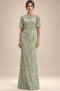 Lace Floral Sheath/Column Scoop Neck Floor-Length Mother of the Bride & Groom Dresses for Women (SHI22501493)