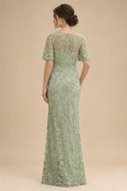 Lace Floral Sheath/Column Scoop Neck Floor-Length Mother of the Bride & Groom Dresses for Women (SHI22501493)
