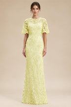 Lace Floral Sheath/Column Scoop Neck Floor-Length Mother of the Bride & Groom Dresses for Women (SHI22501493)