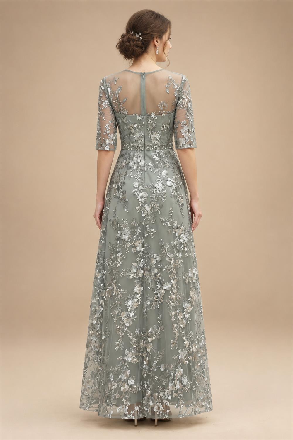 Lace Floral Sheath/Column Scoop Neck Floor-Length Mother of the Bride & Groom Dresses for Women (SHI22501493)