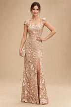 Lace Floral Sheath/Column Scoop Neck Floor-Length Mother of the Bride & Groom Dresses for Women (SHI22501493)