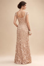 Lace Floral Sheath/Column Scoop Neck Floor-Length Mother of the Bride & Groom Dresses for Women (SHI22501493)