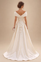 A-Line/Princess V-Neck Chiffon Maxi Mother of the Bride & Groom Dresses with Feather Trim & Pleats (SHI22501651)