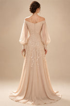 Sheath/Column Strapless Stretch Jersey Maxi Mother of the Bride & Groom Dresses with 3D Flowers & Slit (SHI22501694)