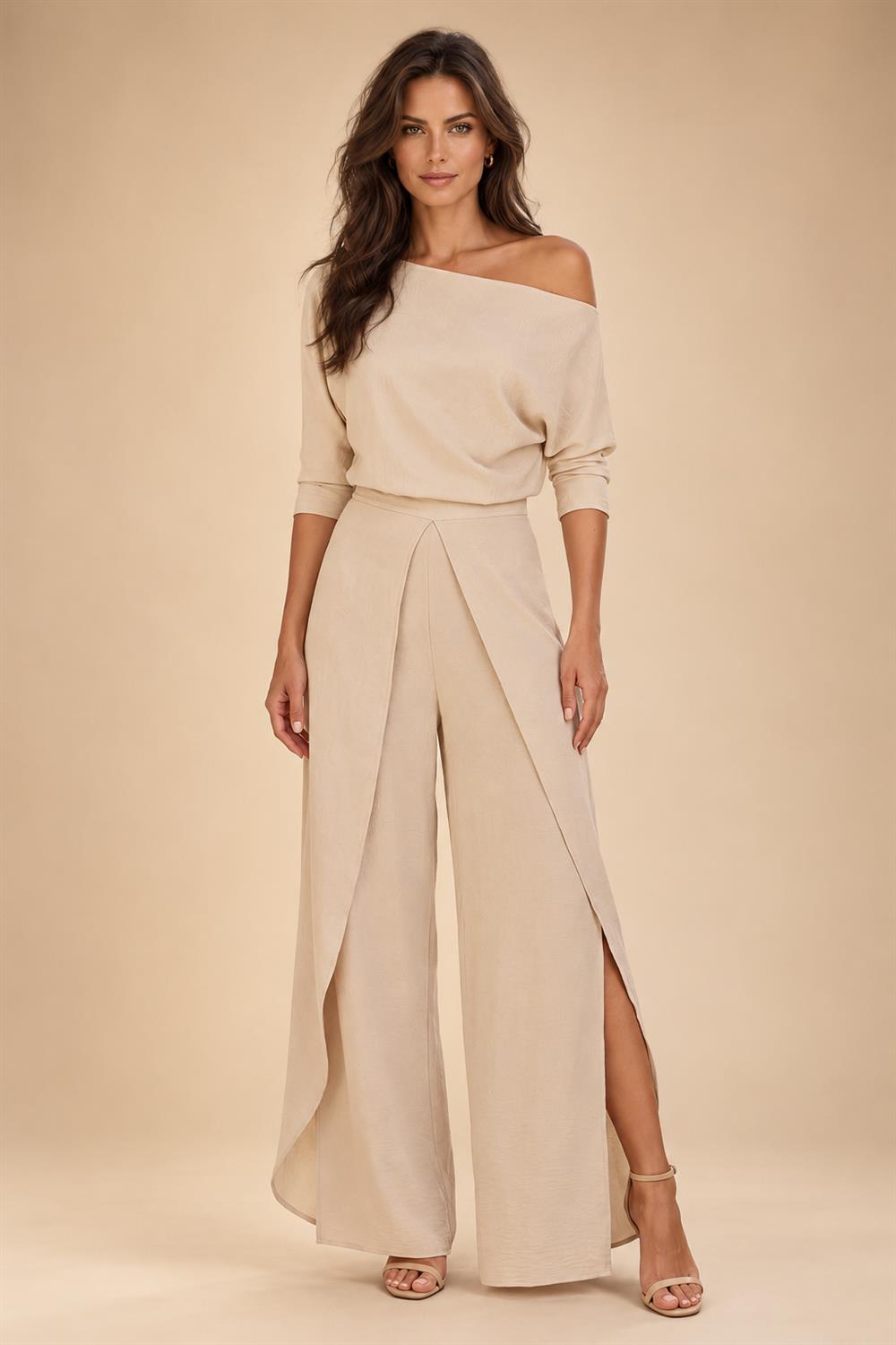 A-Line/Princess V-Neck Chiffon Maxi Mother of the Bride & Groom Dresses with Feather Trim & Pleats (SHI22501651)