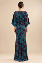 Sheath/Column Scoop Neck Velvet Maxi Mother of the Bride & Groom Dresses with Ruched Waist (SHI22501595)