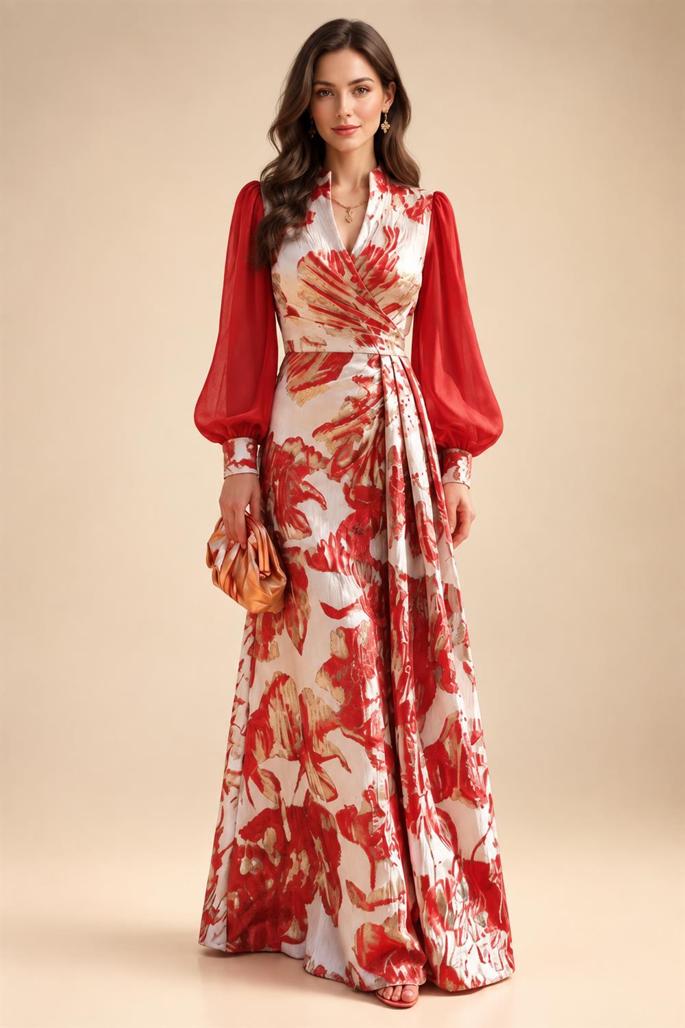 A-Line/Princess Scoop Neck Jacquard Floor-Length Mother of the Bride & Groom Dresses with Ruched Waist (SHI22501615)