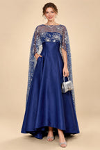 A-Line/Princess Scoop Neck Jacquard Floor-Length Mother of the Bride & Groom Dresses with Ruched Waist (SHI22501615)