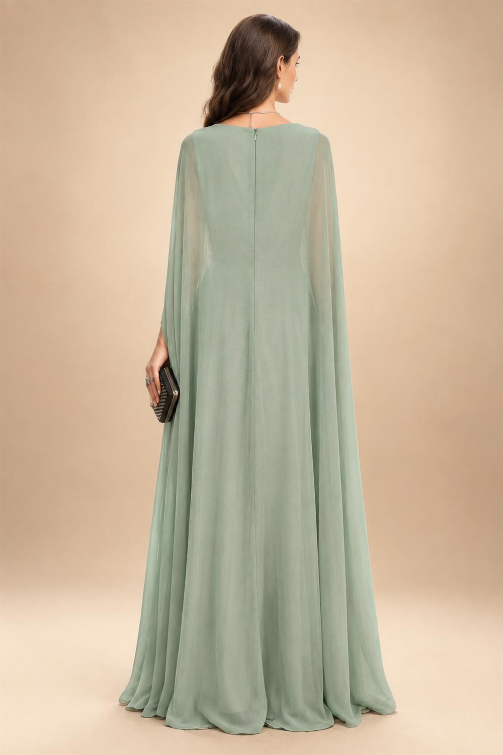 A-Line/Princess Scoop Neck Chiffon Floor-Length Mother of the Bride & Groom Dresses for Women (SHI22501635)