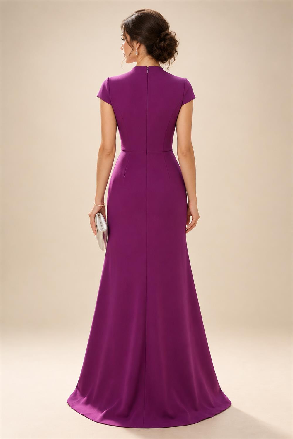 Mermaid/Trumpet One Shoulder Floral Embroidery Maxi Mother of the Bride & Groom Dresses with Side Sash & Ruched Waist (SHI22501626)