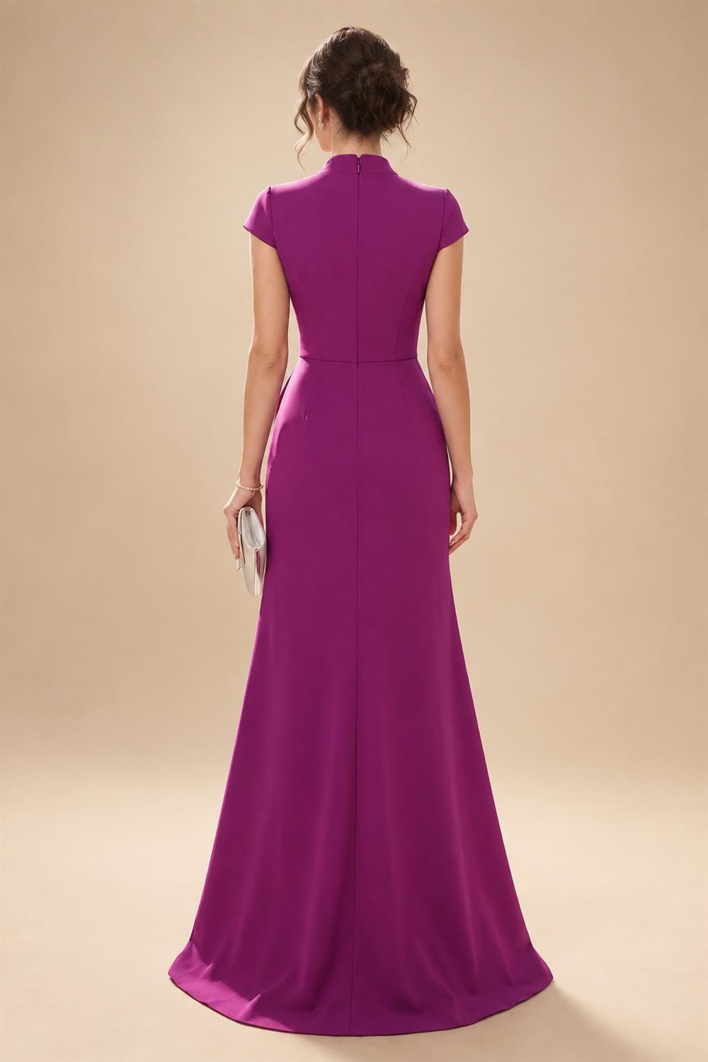 Jumpsuit Scoop Neck Chiffon Floor-Length Mother of the Bride Pantsuits with Rhinestones (SHI22501658)