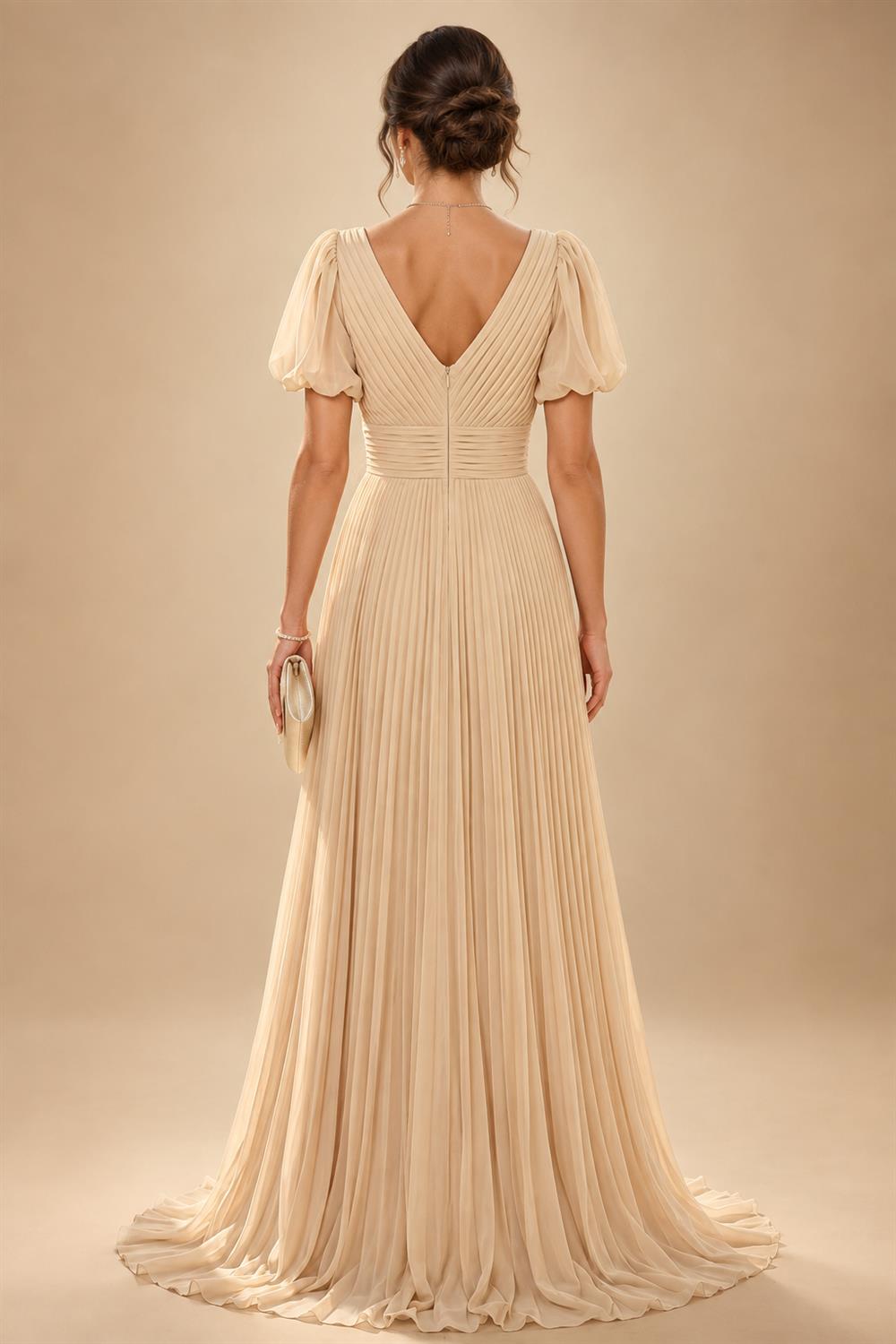 Sheath/Column V-Neck Jacquard Maxi Mother of the Bride & Groom Dresses with Ruffles & Slit (SHI25001047)