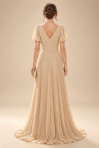 A-Line/Princess Scoop Neck Chiffon Floor-Length Mother of the Bride & Groom Dresses with Tiered Layers & Ruffles (SHI22501612)
