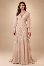 Sheath/Column Strapless Stretch Jersey Maxi Mother of the Bride & Groom Dresses with 3D Flowers & Slit (SHI22501694)