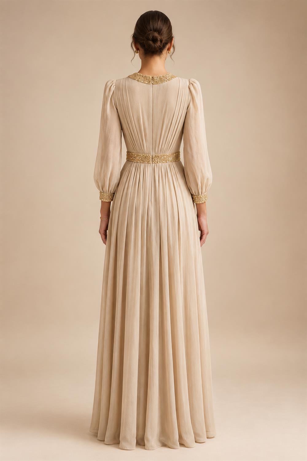 A-Line/Princess V-Neck Chiffon Maxi Mother of the Bride & Groom Dresses with Rhinestones & Pleats (SHI22501693)