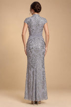 Sheath/Column V-Neck Sequin Maxi Mother of the Bride & Groom Dresses with Ruched Waist & Side Sash (SHI22501697)