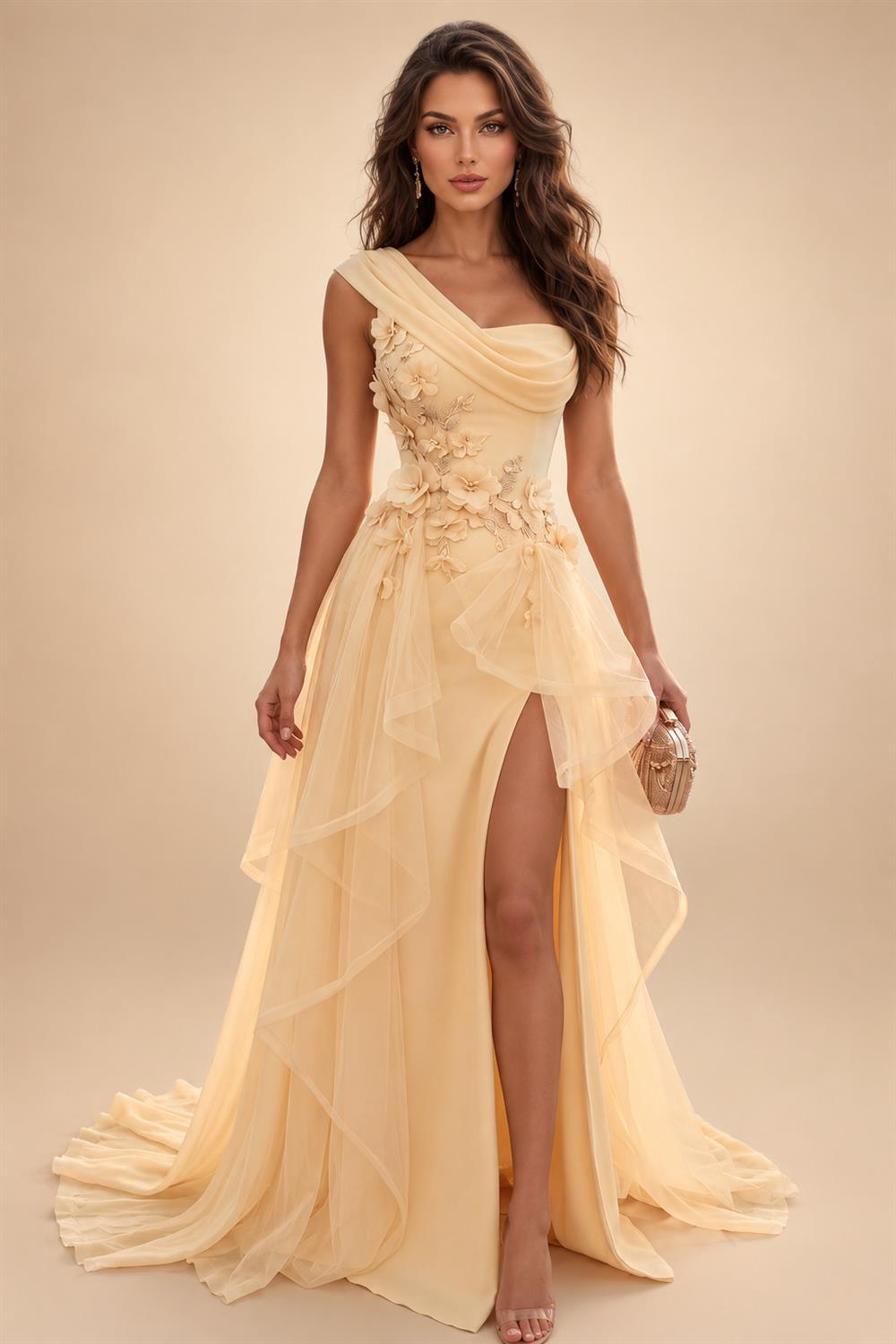 Chiffon Lace A-Line/Princess Off Shoulder Long Mother of the Bride & Groom Dresses with Ruched Waist & Sweep Train (SHI22501250)