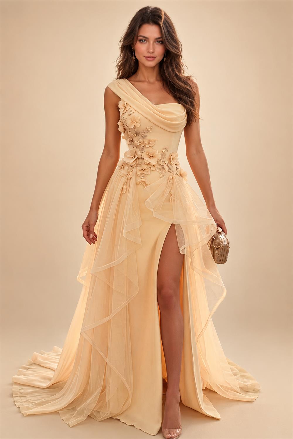 Chiffon Lace A-Line/Princess Off Shoulder Long Mother of the Bride & Groom Dresses with Ruched Waist & Sweep Train (SHI22501250)