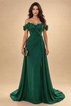 A-Line/Princess Sweetheart Chiffon Maxi Mother of the Bride & Groom Dresses with Lace Appliques & Sweep Train (SHI22501652)