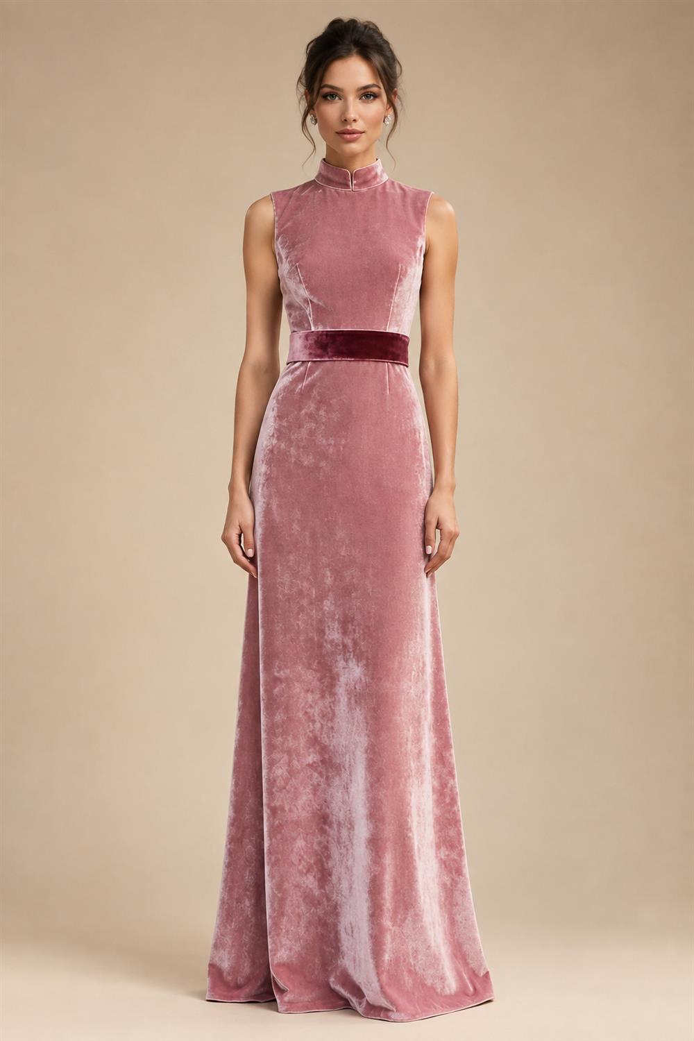 Jacquard Sheath/Column V-Neck Tea-Length Mother of the Bride & Groom Dresses for Women (SHI22501292)