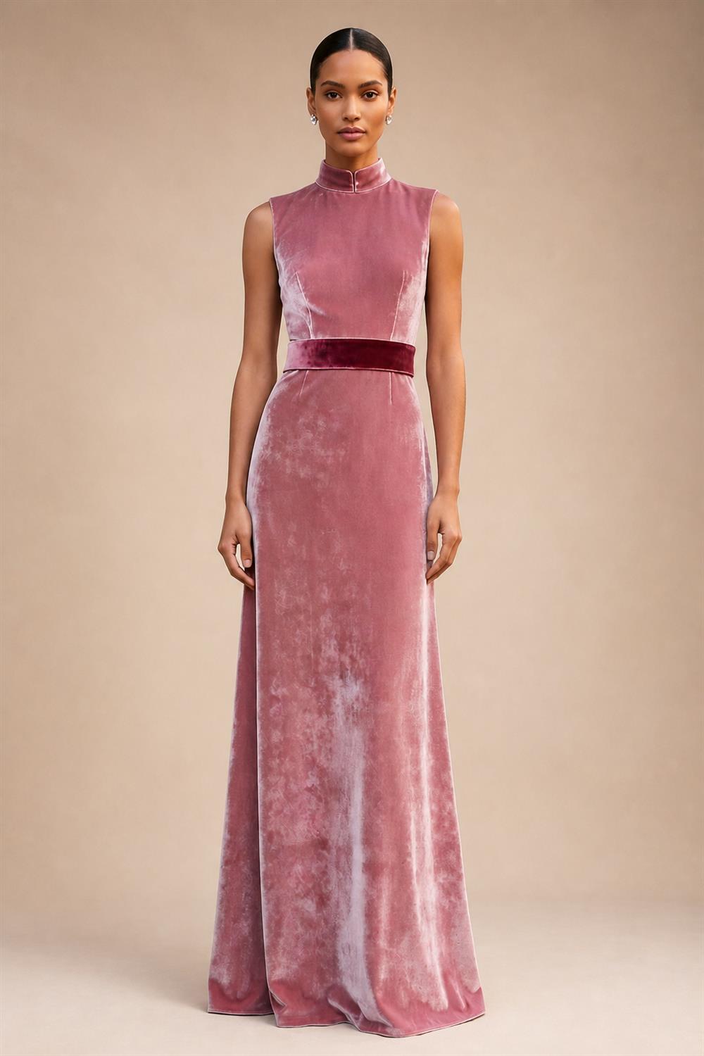 Jacquard Sheath/Column V-Neck Tea-Length Mother of the Bride & Groom Dresses for Women (SHI22501292)