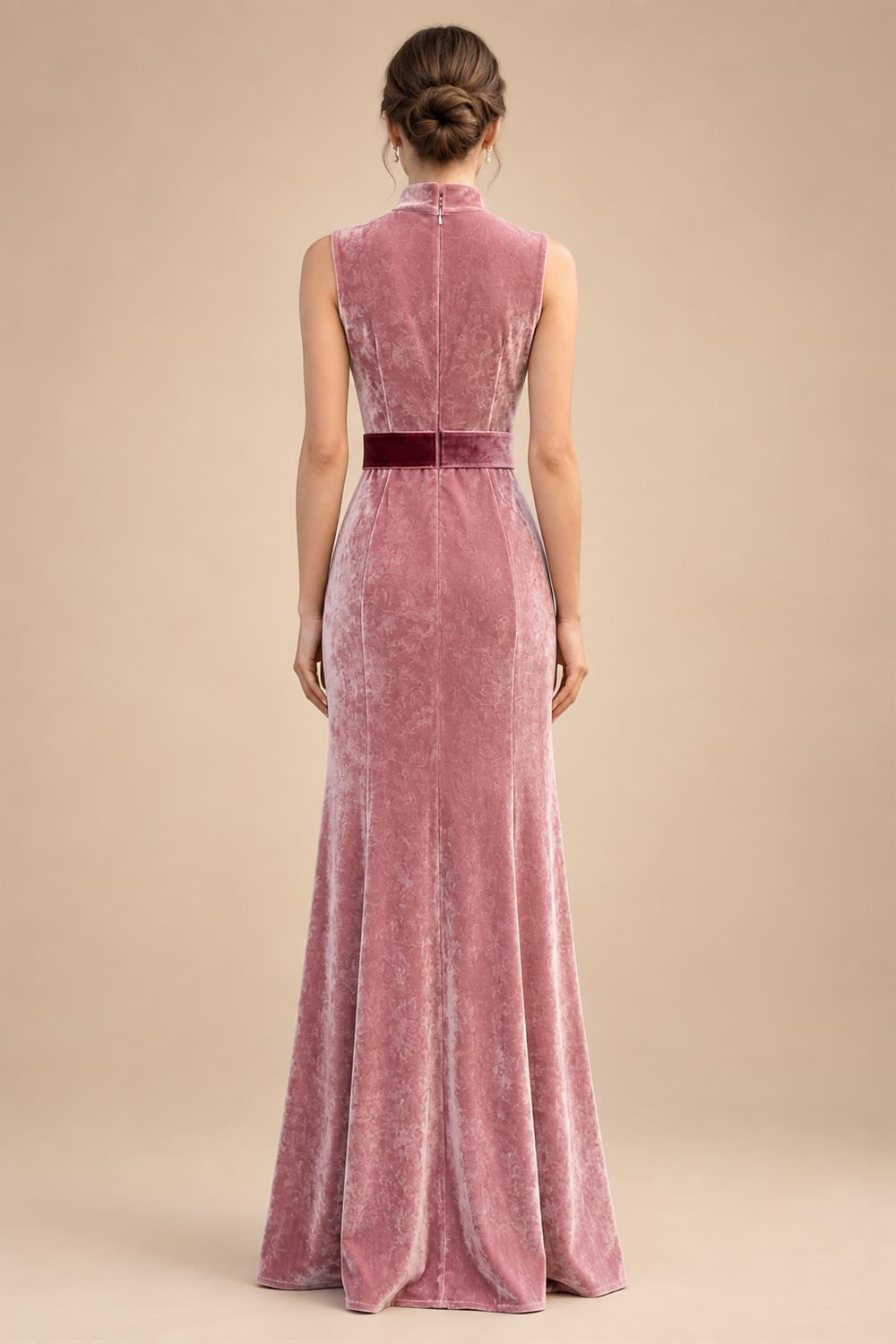 Jacquard Sheath/Column V-Neck Tea-Length Mother of the Bride & Groom Dresses for Women (SHI22501292)