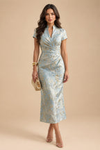 A-Line/Princess Off Shoulder Chiffon Floor-Length Mother of the Bride & Groom Dresses with Ruched Waist & Slit (SHI22501619)